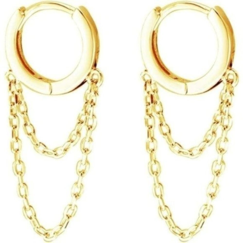 Gold Punk Dangle Earrings